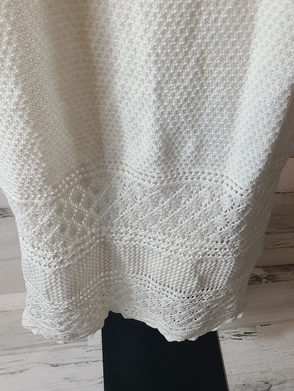 Freshman 1996 V-neck maxi dress features cream crochet detailing and adjustable - Picture 3 of 5